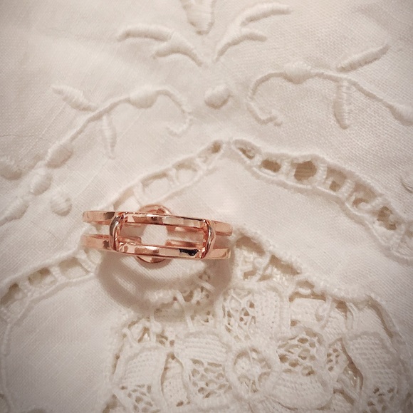 White Sapphire and Rose Gold Wedding Wrap Ring - Picture 8 of 8